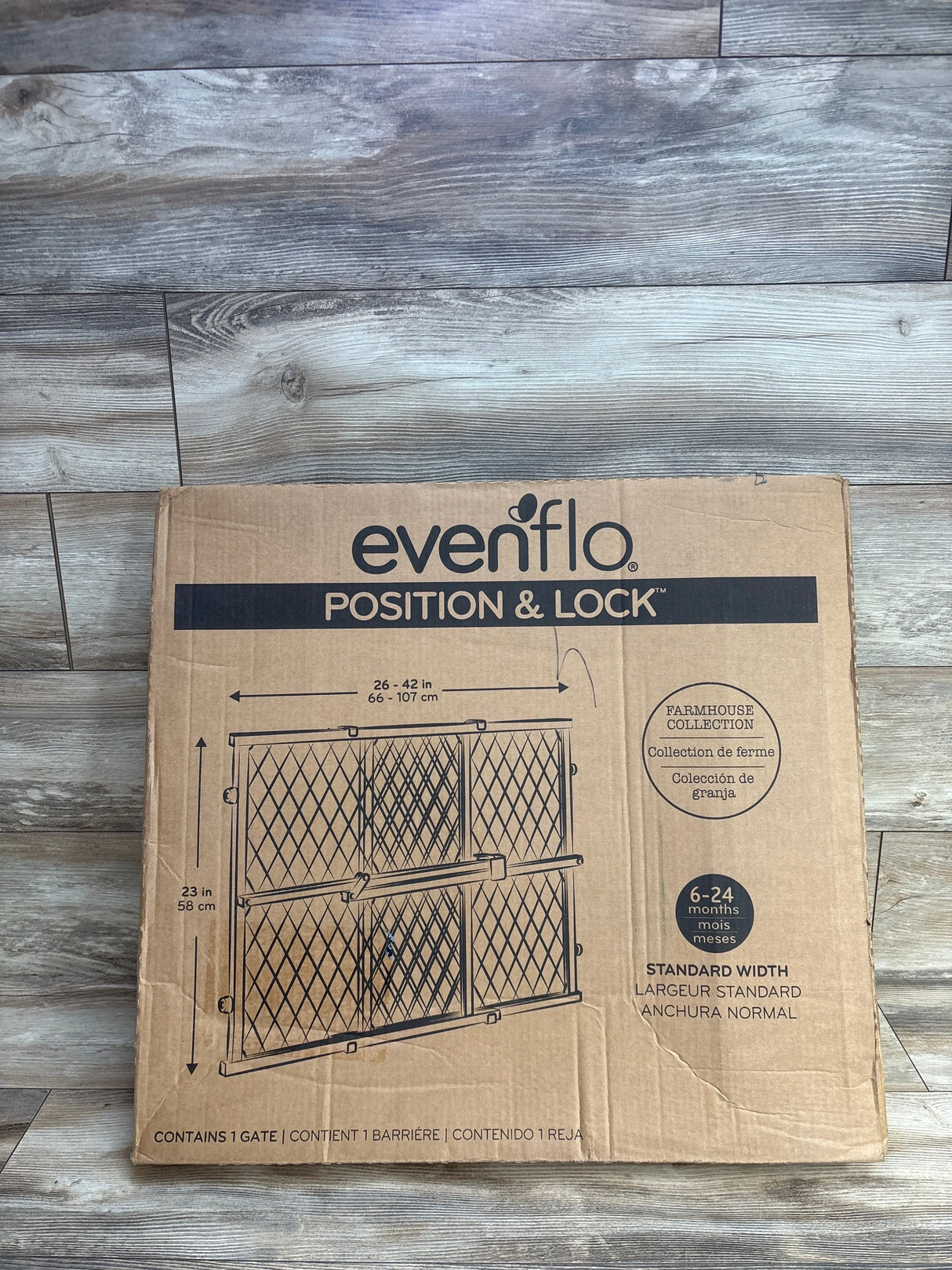 Evenflo Position & Lock Doorway Gate Farmhouse Collection 26-42''
