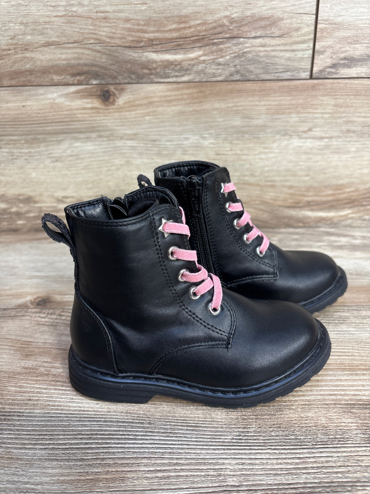 Jumping Beans Tartar Combat Boots, Black sz 9c