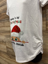 NEW Maternity Baby First Christmas On The Inside Shirt White sz Small
