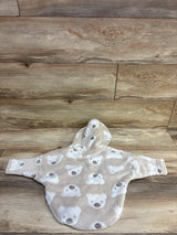 Bear Print Faux Fur Pullover Sweatshirt Tan sz 6m
