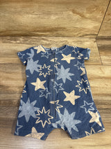 Cotton On Baby Organic Short Sleeve Zip Romper Blue sz 6-9m