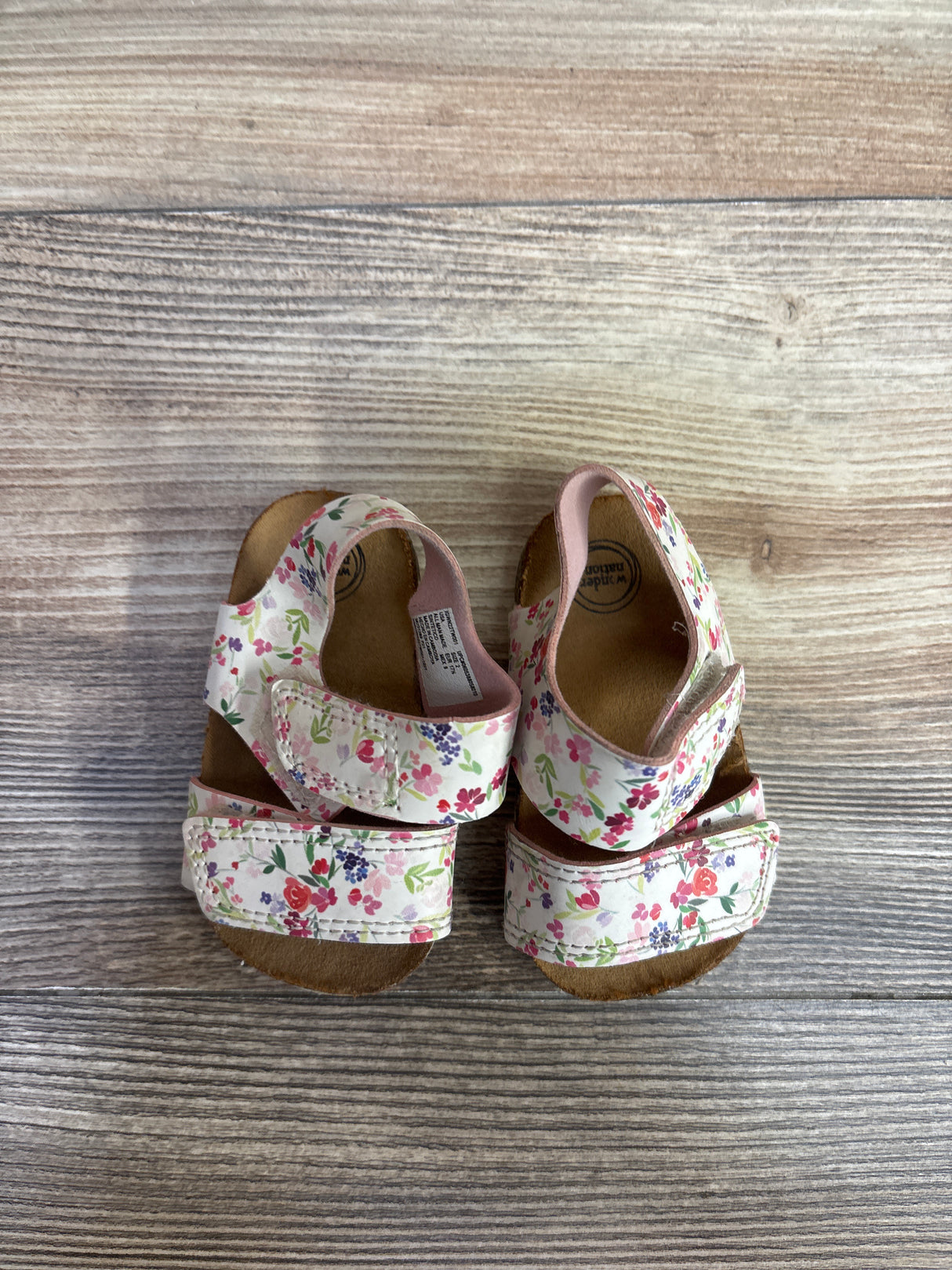 Wonder Nation Floral Sandals White sz 2c