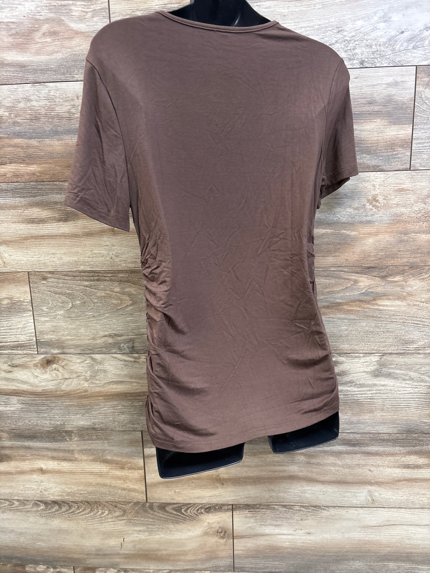 Ruched Maternity Shirt Brown sz Large