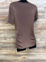 Ruched Maternity Shirt Brown sz Large