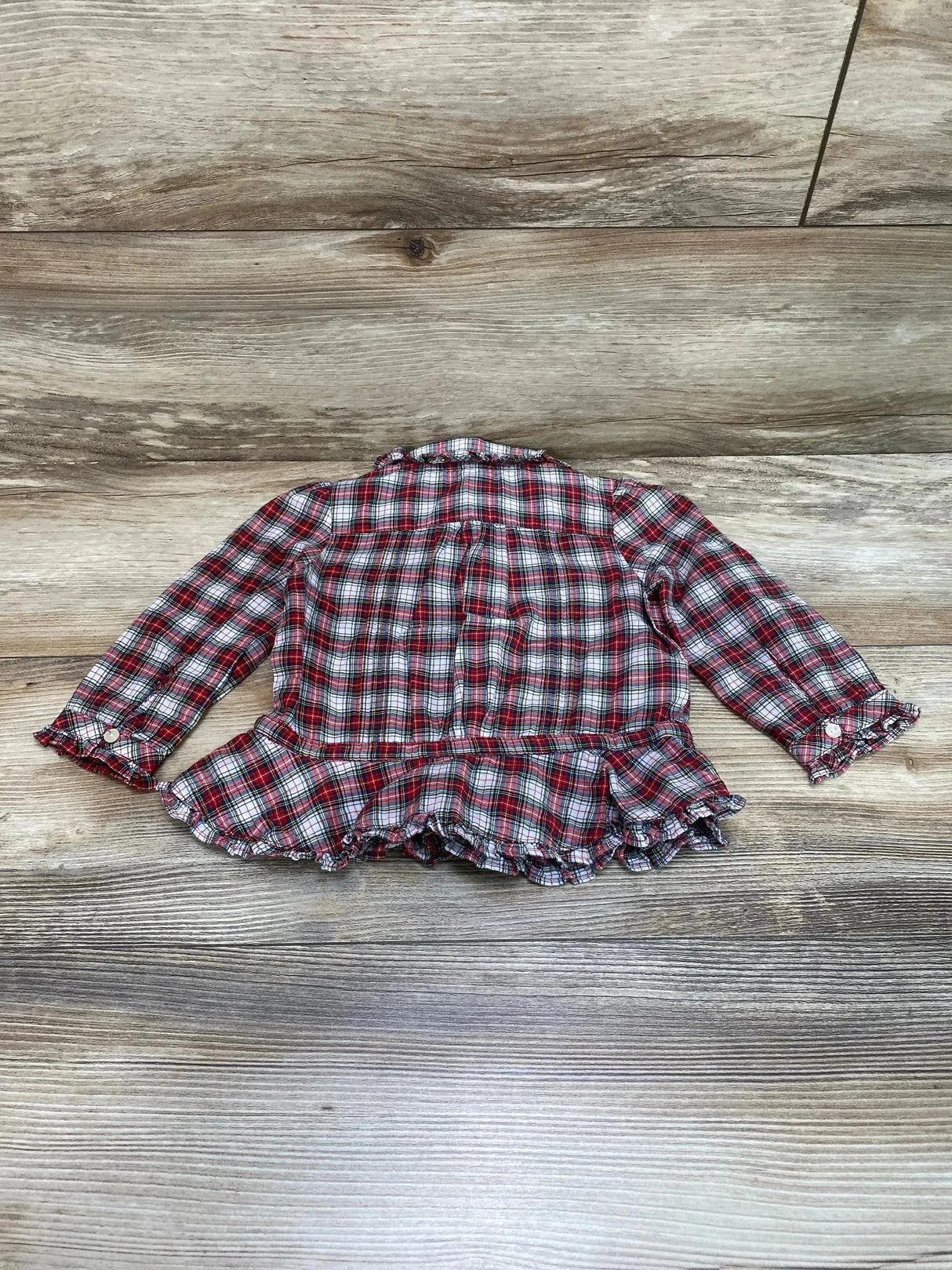 Ralph Lauren Plaid Peplum Top Red sz 2T