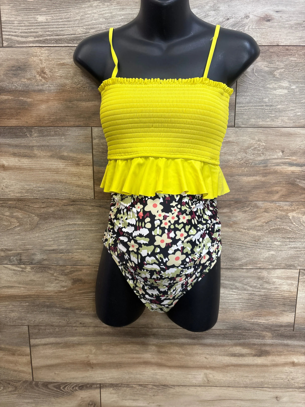 Summer Mae Maternity 2pc High Waisted Bikini Yellow sz Large