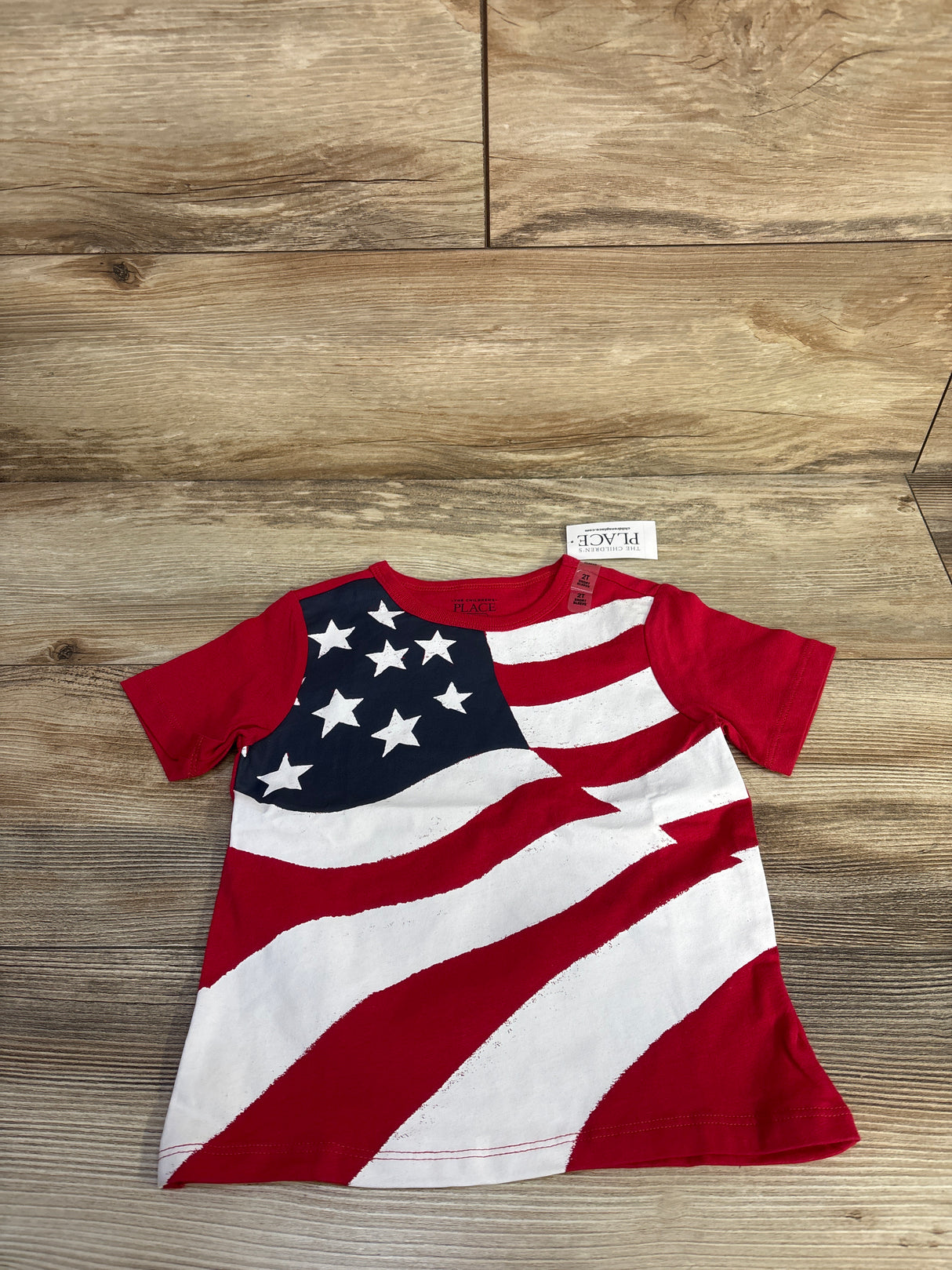 NEW Children's Place American Flag Shirt Red sz 2T