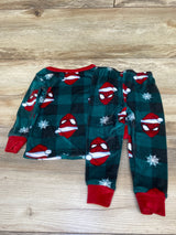 Marvel Spider-Man 2pc Velour Christmas Pajama Set Green sz 2T