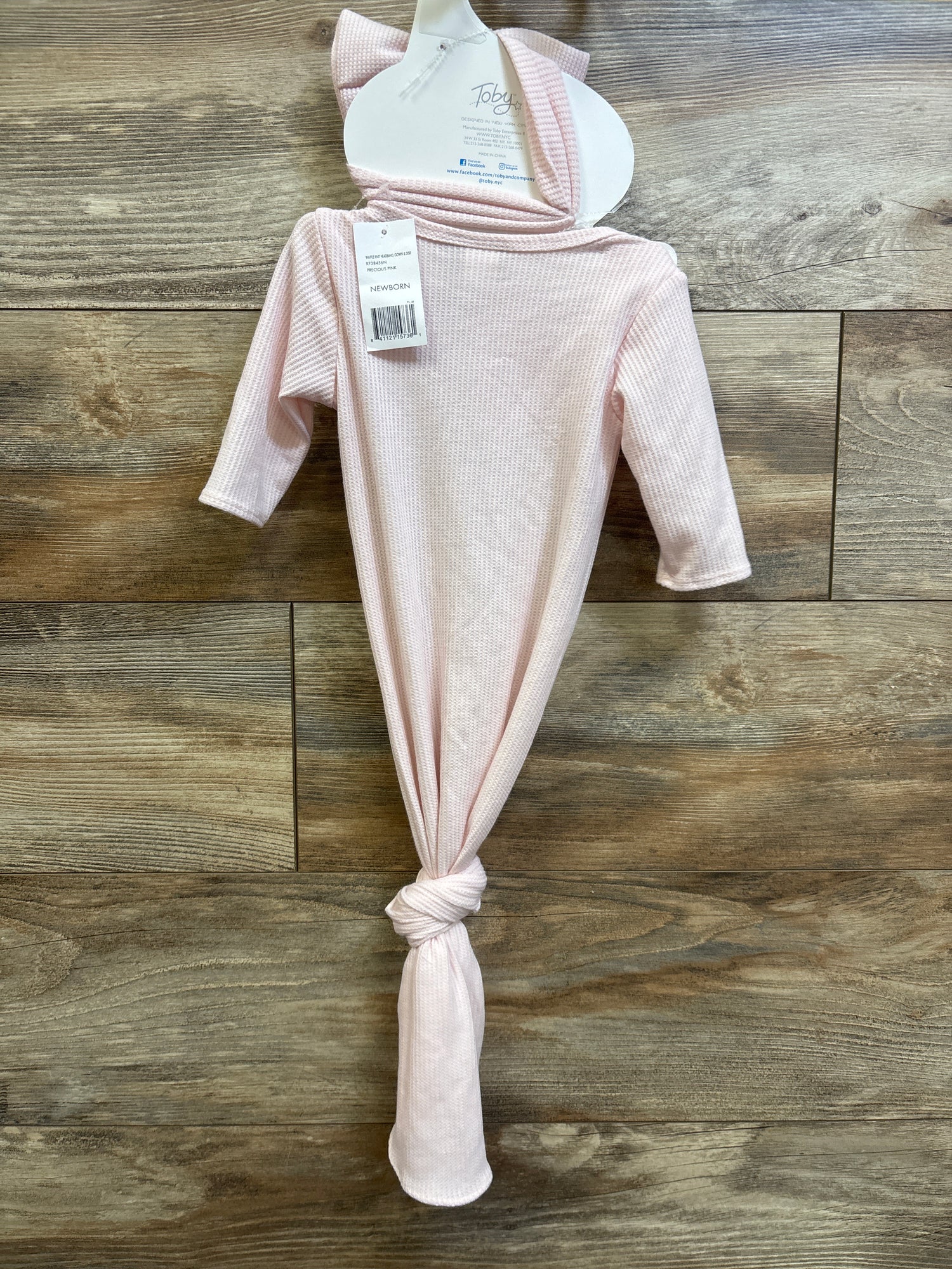 NEW Toby 3pc Knit Gown, Headband, & Birth Disc Set Pink sz Newborn