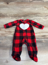 Carter's Heart Buffalo Plaid Blanket Sleeper Red sz Newborn