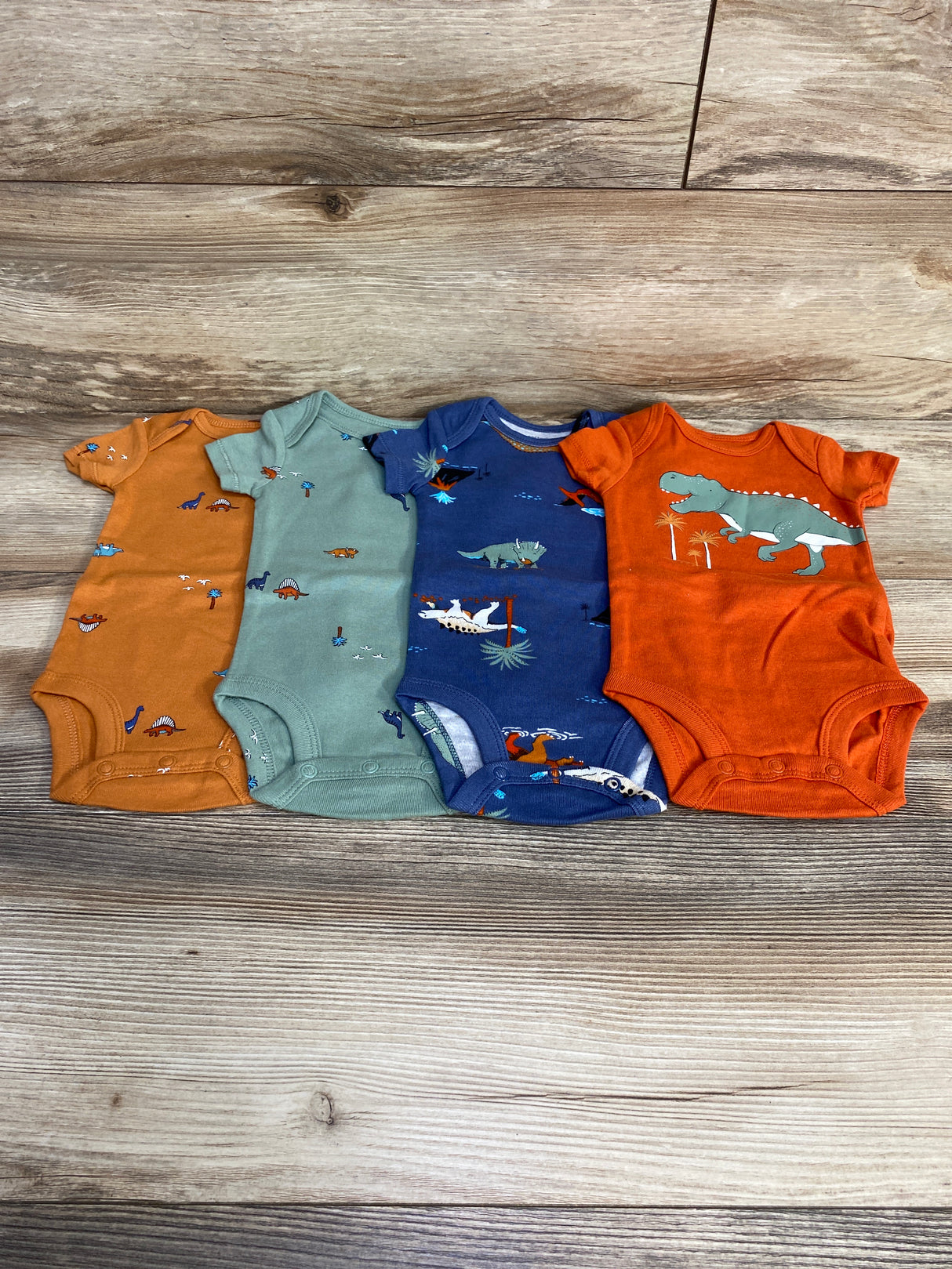 Carter's 4pk Dino Bodysuits Orange sz 3m