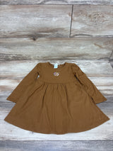 Emma & Elsa Embroidered Long Sleeve Dress Brown sz 2T