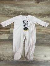 Disney Baby Minnie Mouse Ribbed Velour Sleeper Pink sz 6/9m