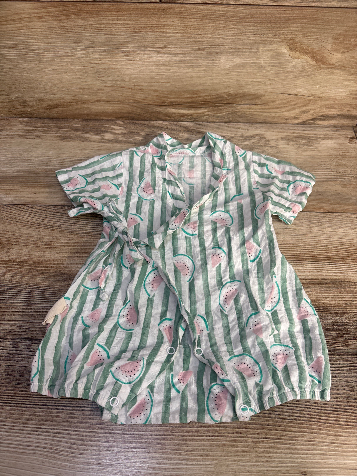 Chuya Kimono Style Watermelon Shortie Romper White sz 9m