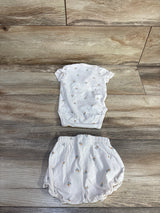 H&M 2pc Kimono Bodysuit & Shorts Set Beige sz 3m