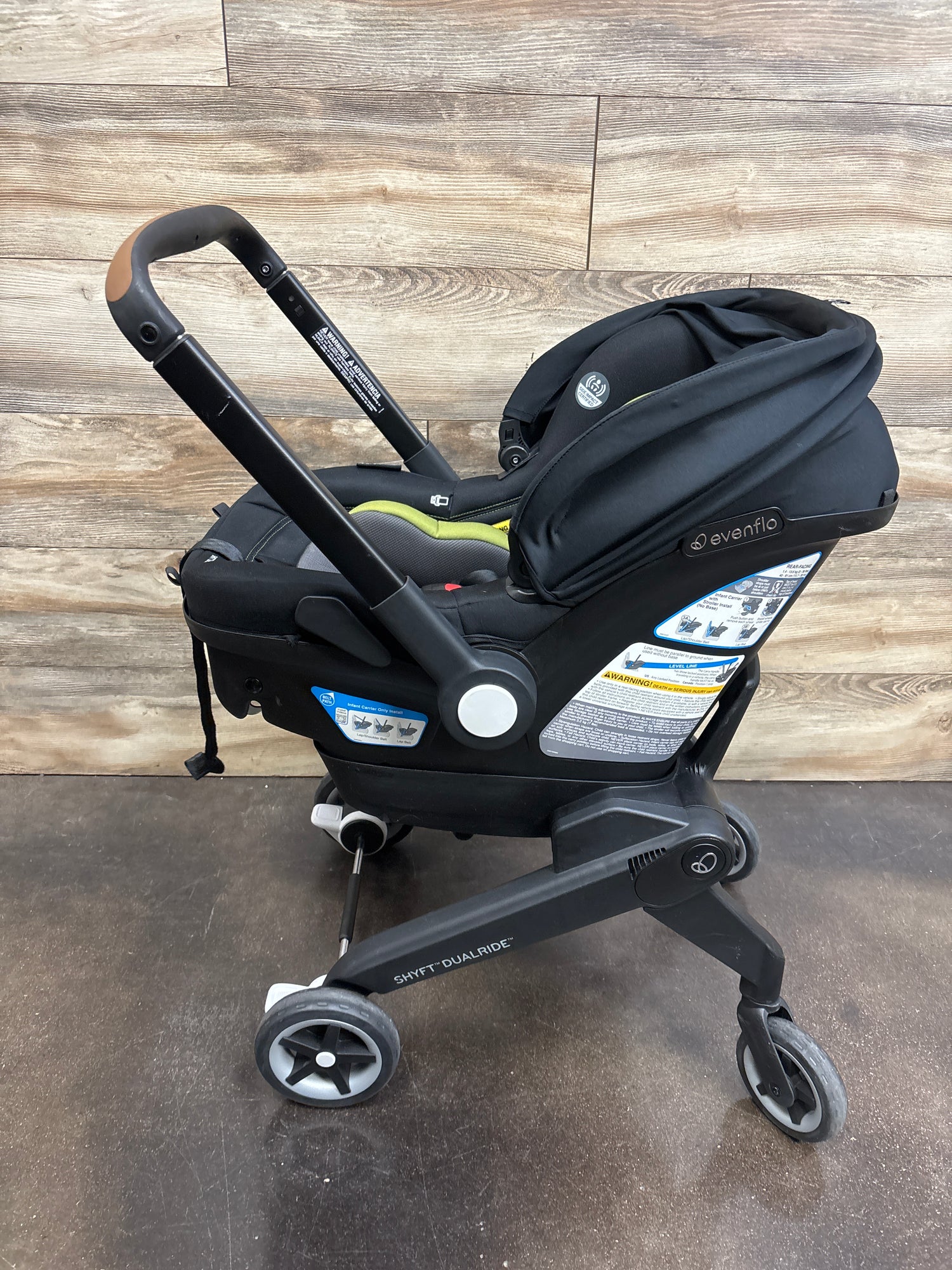 Evenflo Shyft DualRide Travel System in Durham Green