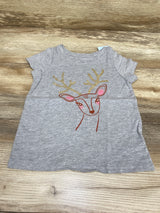NEW Cat & Jack Reindeer Short Sleeve Shirt Grey sz 3T