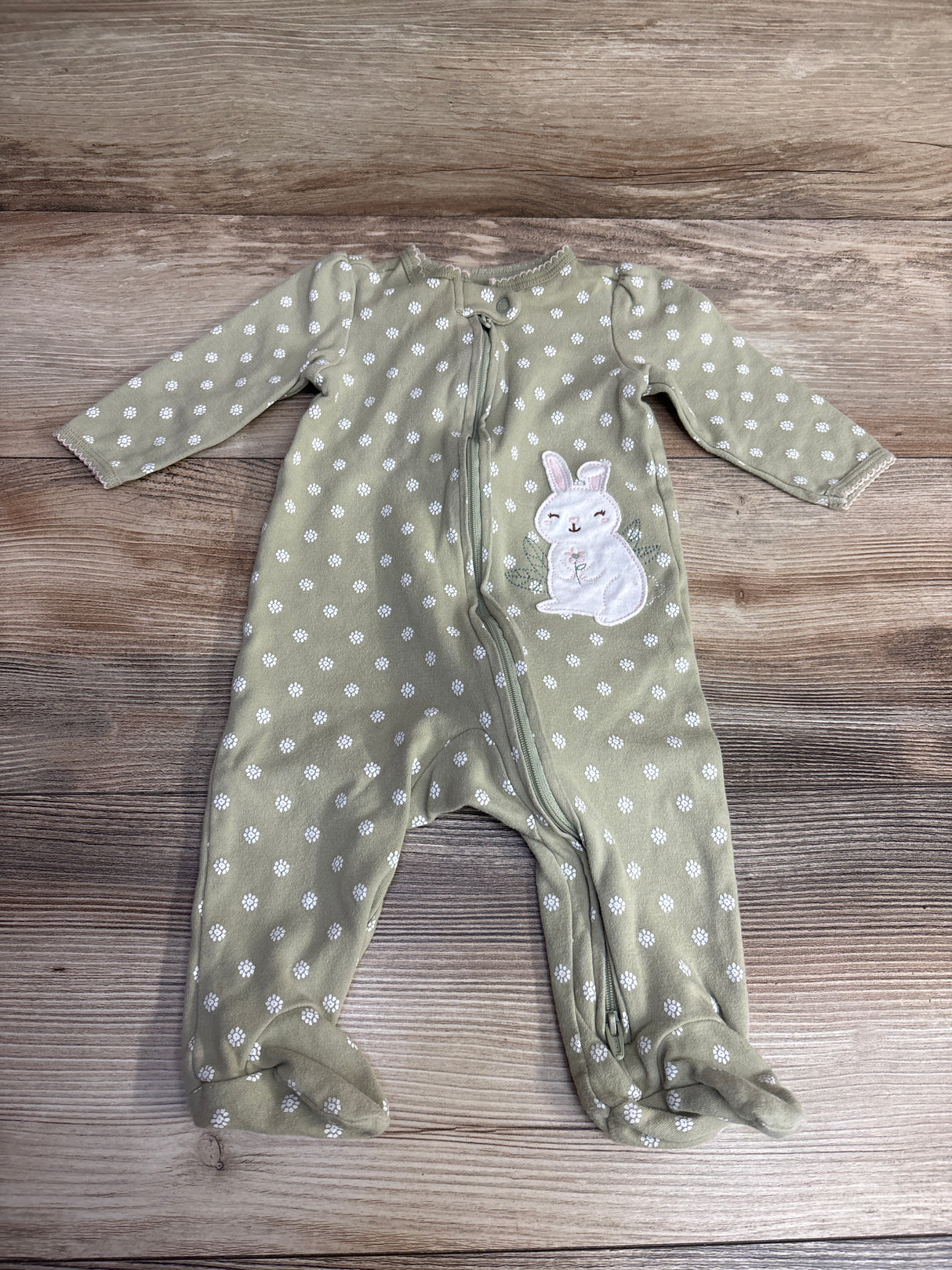 Carter's Bunny Sleeper Sage sz 6m