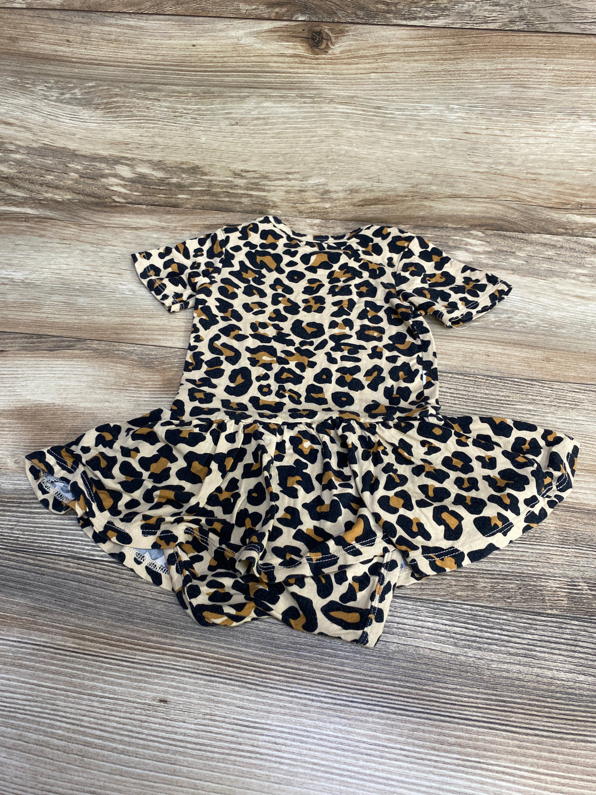 Posh P Lana Leopard Twirl Skirt Bodysuit Dress Tan sz 12-18m