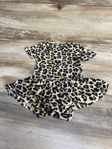 Posh P Lana Leopard Twirl Skirt Bodysuit Dress Tan sz 12-18m