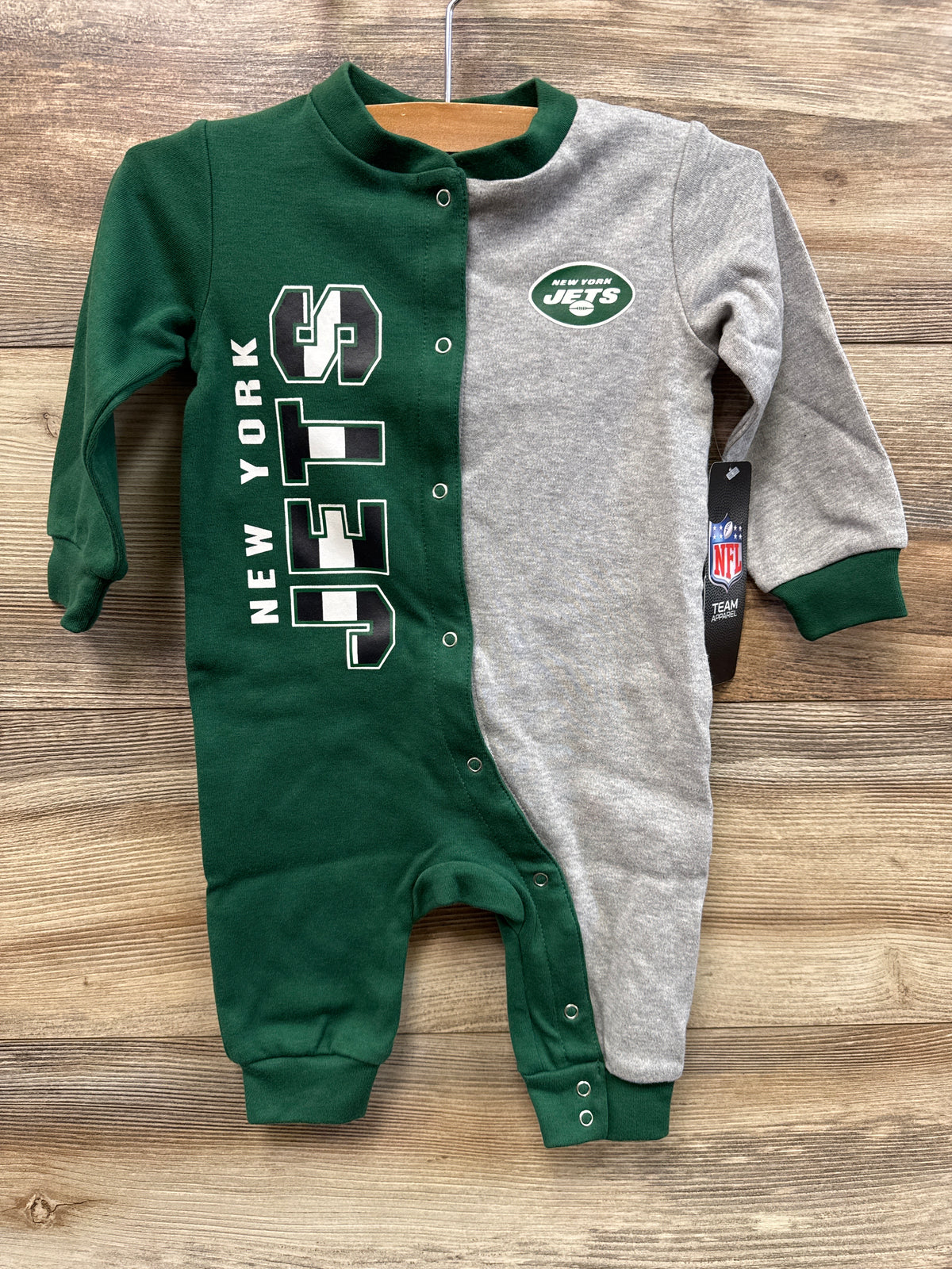 NEW NFL New York Jets Baby Green Half Time Coverall sz 6-9m