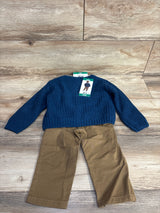 NEW DKNY 2pc Chunky Knit Sweater & Pants Set Blue sz 18m