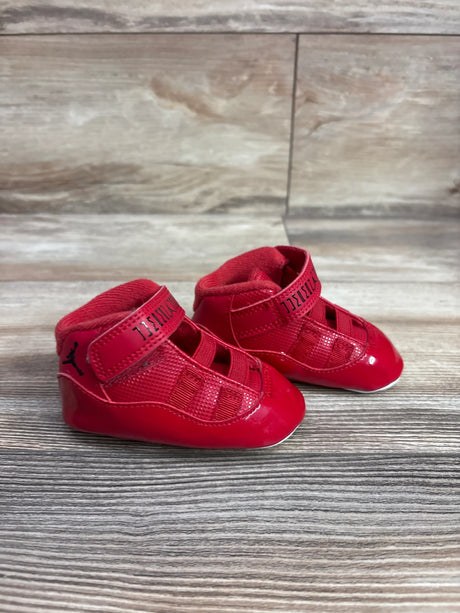 Red Me n Mommy To Be Air Jordan 11 Retro 'Win Like 96' toddler sneakers with strap closures