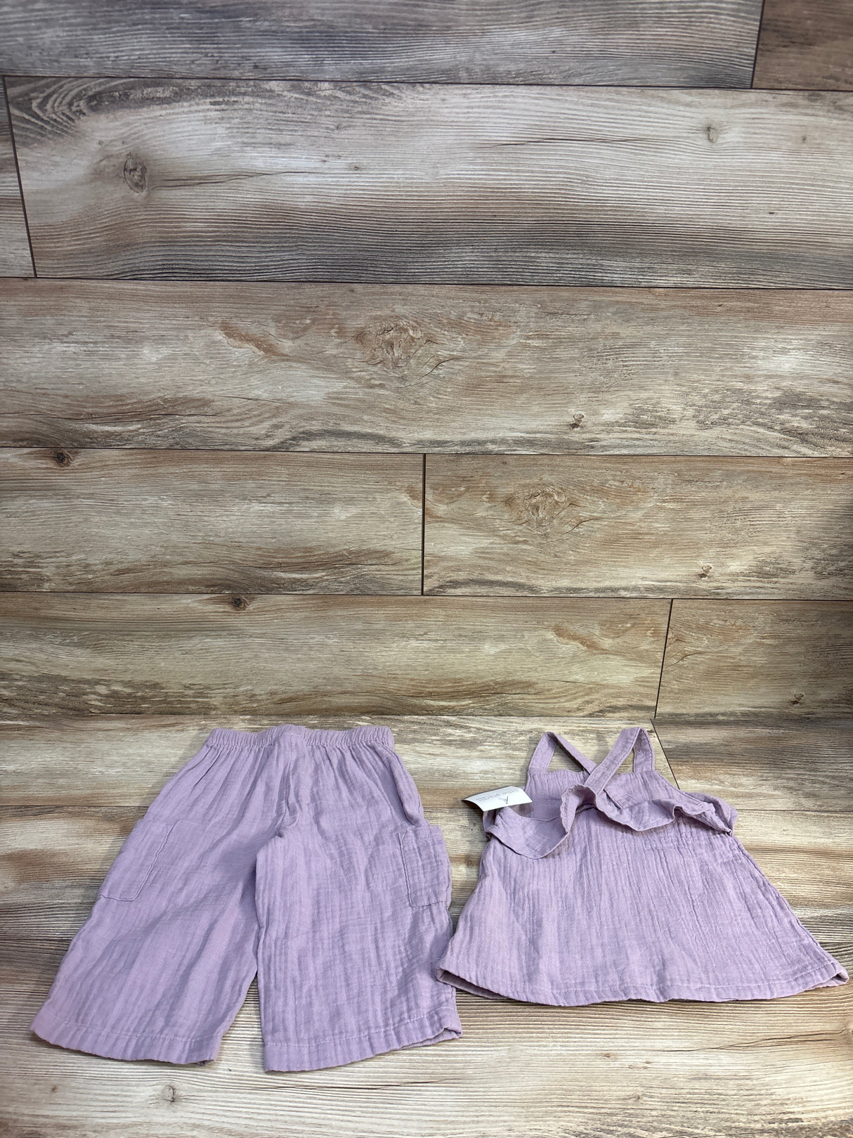 NEW Little Planet Organic 2pc Gauze Tank Top & Pants Set Purple sz 3T