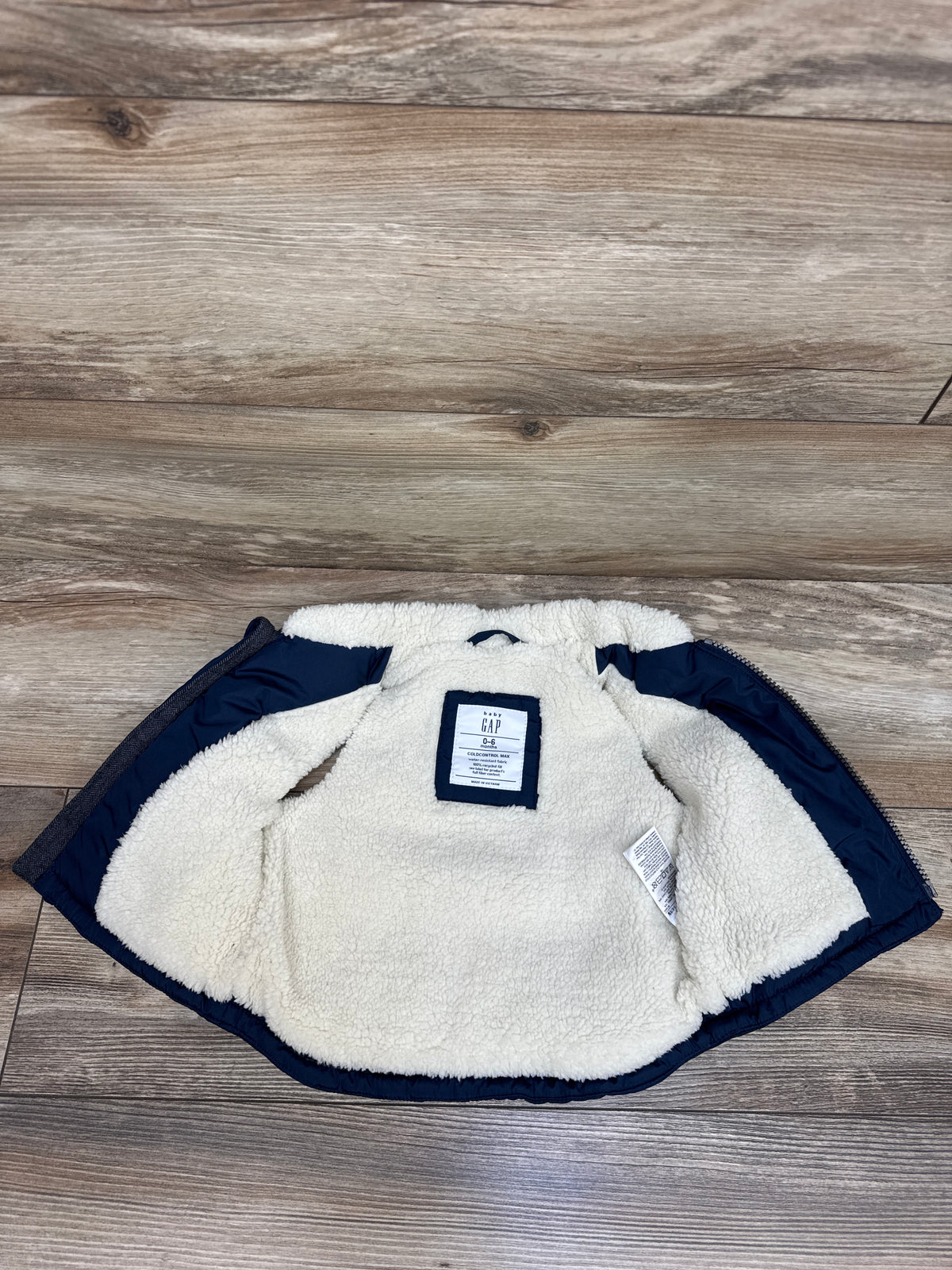 Baby Gap ColdControl Max Sherpa Lined Puffer Vest Navy sz 0-6m