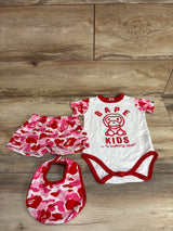 Bape Kids by A Bathing Ape 3pc ABC Camo Milo Gift Set White sz 6-9m
