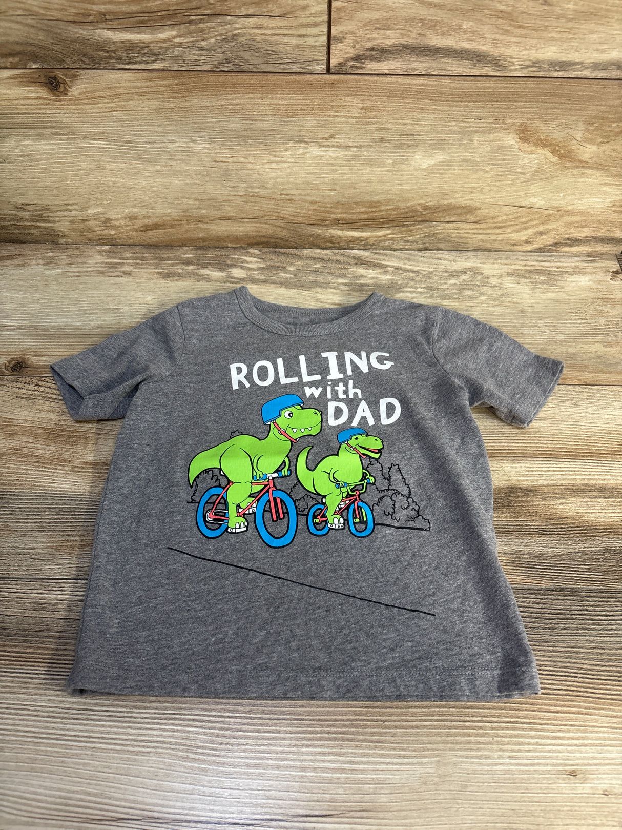Children's Place Rolling With Dad Shirt Grey sz 3T