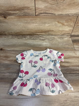 Carter's Cherry Print Peplum Top Ivory sz 24m