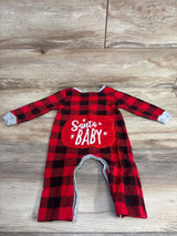 Buffalo Plaid Santa Baby Coverall Red sz 3-6m