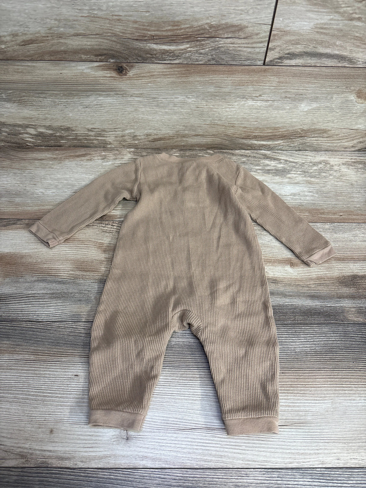 Old Navy Henley Waffle Knit Coverall Tan sz 6-12m