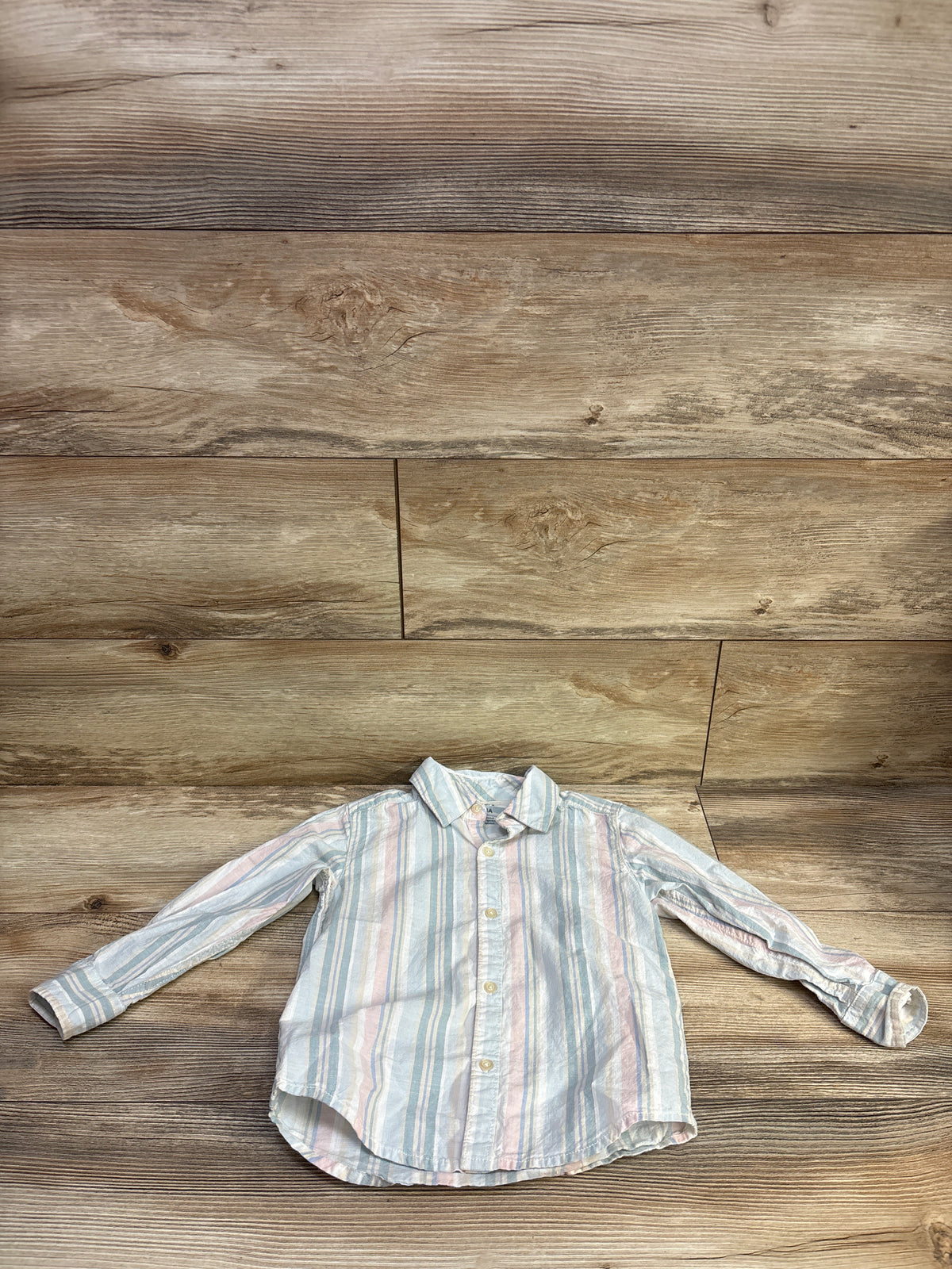 Carter's Striped Button-Up Shirt Blue sz 4T
