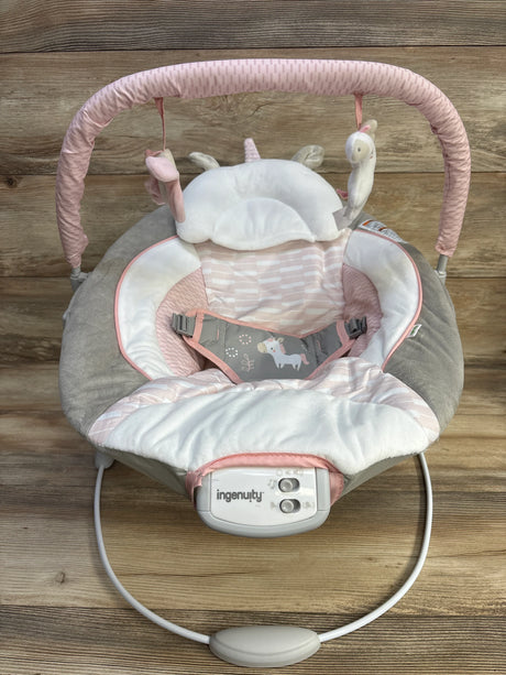 NEW Ingenuity Soothing Baby Bouncer, Flora the Unicorn - Me n Mommy To Be