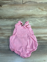 Old Navy Ruffle-Trim Twill Pocket Shortalls Pink sz 18-24m