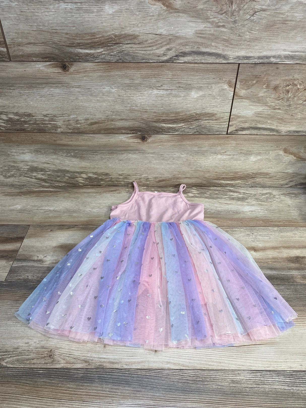 Shein Rainbow Tulle Dress Pink sz 3T