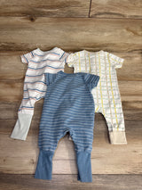 Cloud Island 3pk Grind Pattern Sleeper White sz 0-3m