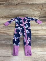 Little Sleepies Royal Butterflies Bamboo Convertible Sleeper Blue sz Newborn
