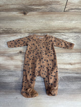 Just One You Leopard Print Blanket Sleeper Brown sz Newborn