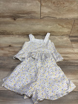 Janie & Jack 2pc Ditsy Floral Pintuck Tank Top & Shorts Set White sz 4T