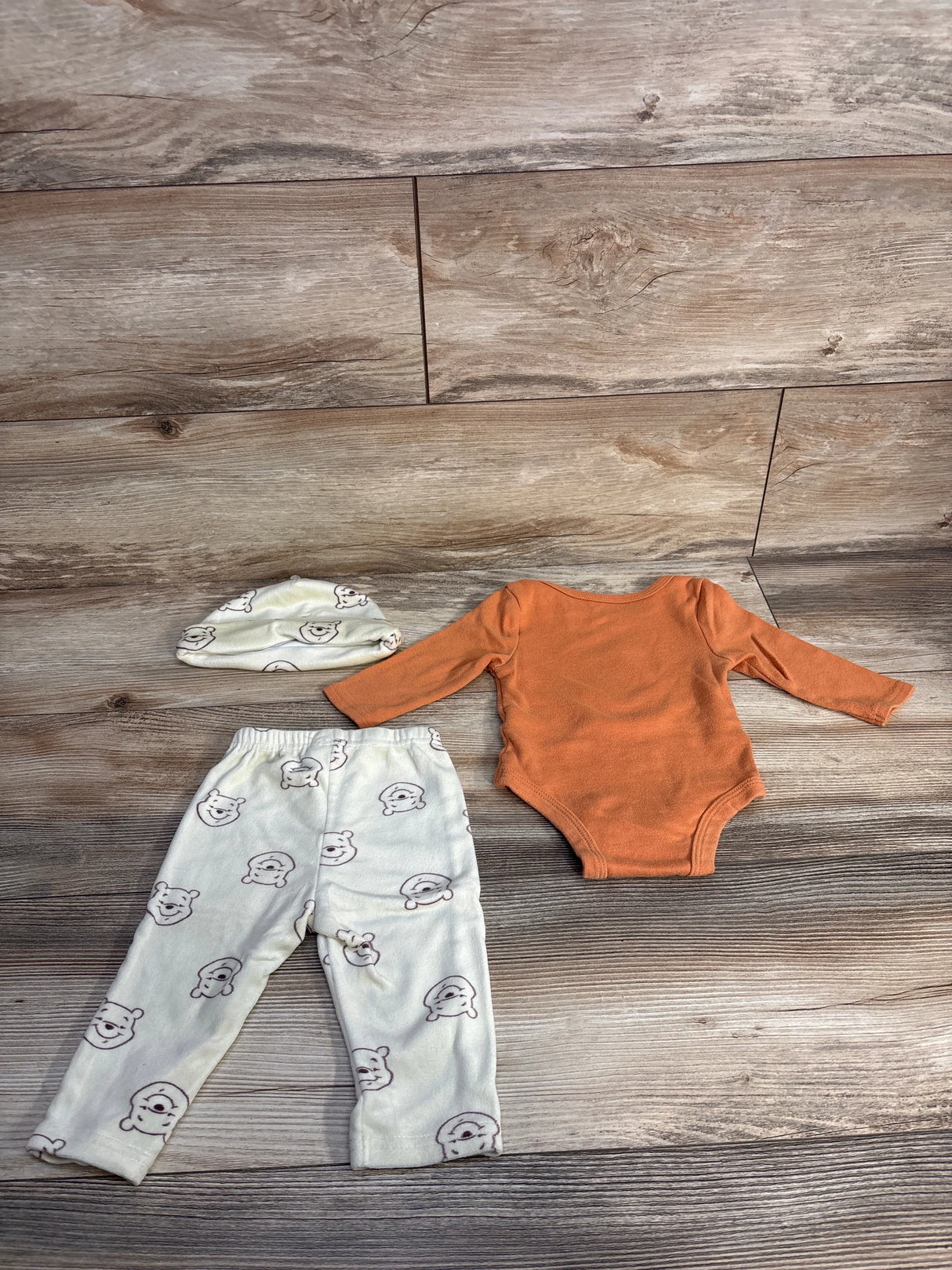 Disney Baby 3pc Winnie The Pooh Bodysuit & Pants Set Orange sz 3-6m