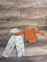 Disney Baby 3pc Winnie The Pooh Bodysuit & Pants Set Orange sz 3-6m