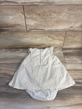 Carter's Eyelet Bodysuit Dress Ivory sz 24m