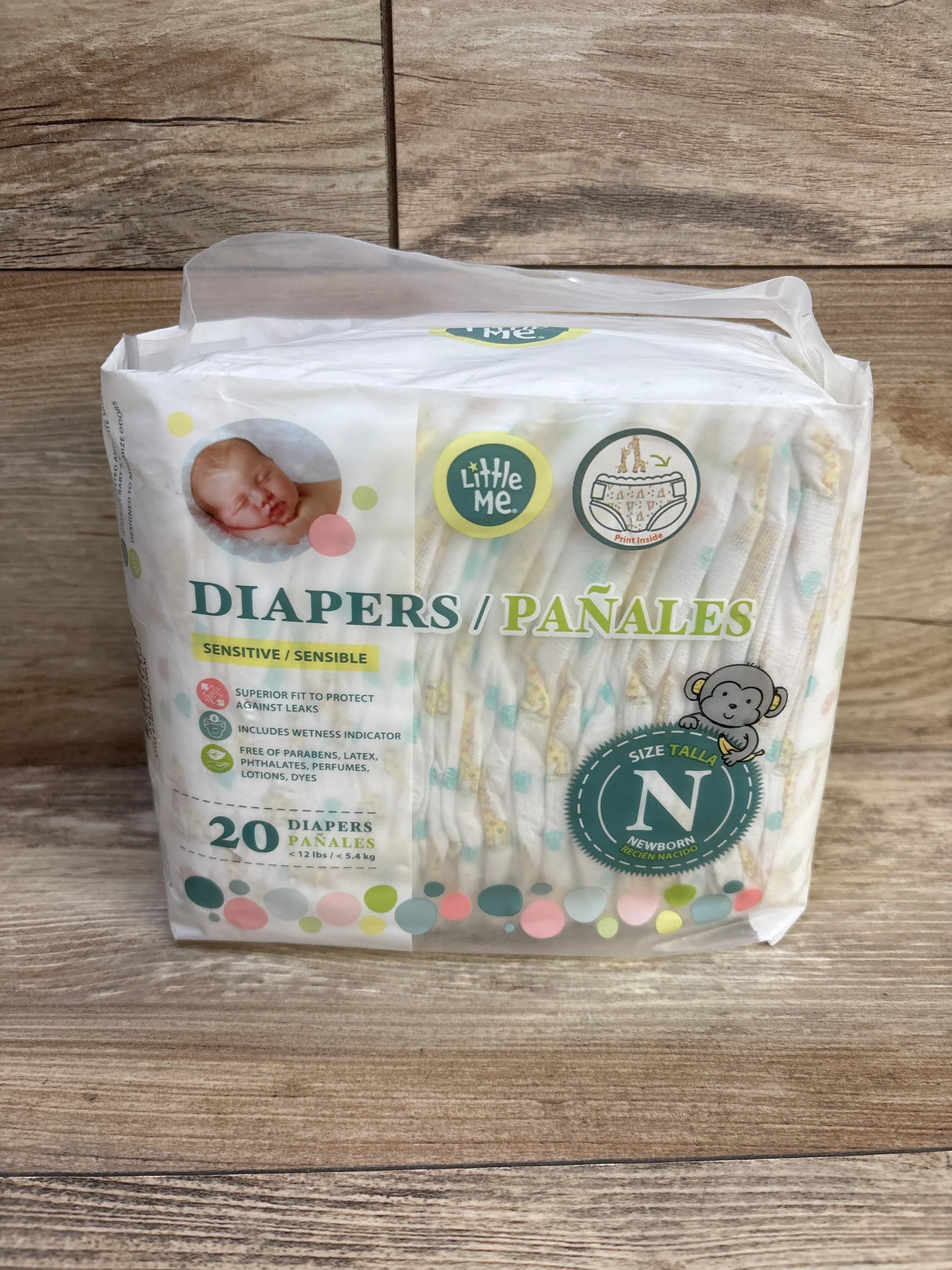 NEW Little Me Sensitive Skin Diapers, sz NB 20ct