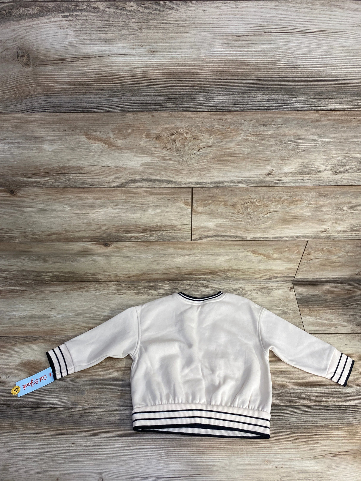NEW Cat & Jack Love Always Varsity Sweatshirt Cream sz 2T