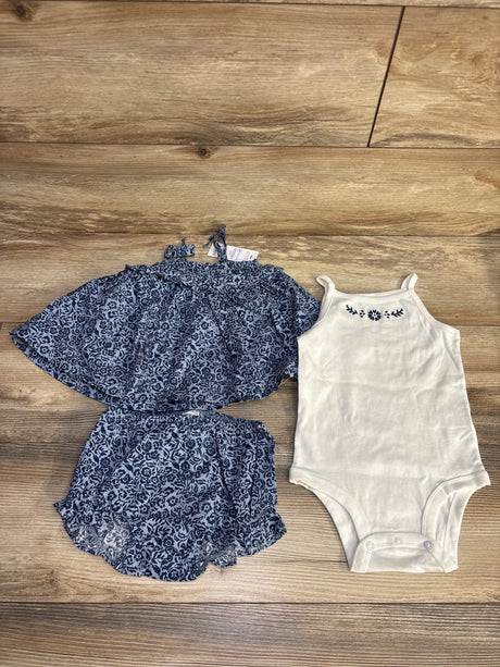 NEW Just One You 3pc Floral Top & Bottom Set Blue sz 18m - Me n Mommy To Be