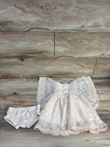 Kensie Baby 2pc Waffle Knit Floral Dress & Bloomers Set Peach sz 3-6m