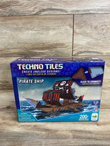 Techno Tiles Pirate Ship building set box, 200+ pieces, for kids ages 5-10